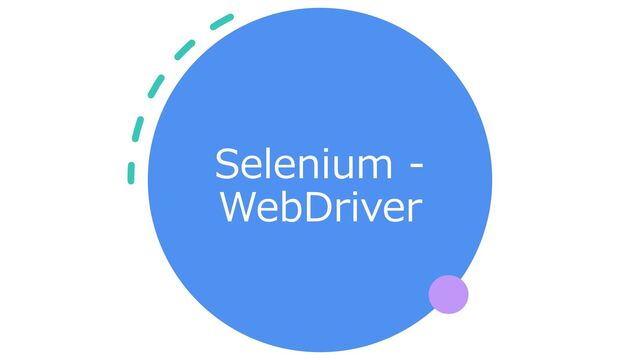 Selenium -
WebDriver
