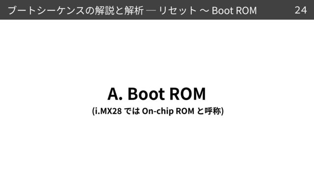 Boot ROM
A. Boot ROM
 
(i.MX
28
On-chip ROM )
24
