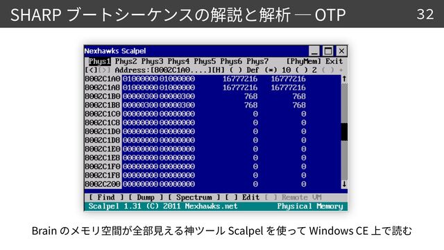 SHARP OTP
Brain Scalpel Windows CE
32
