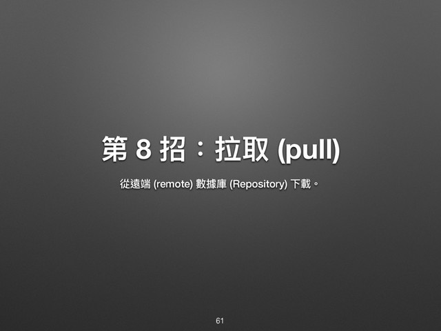 ᒫ 8 ೗物೉玲 (pull)
ℂ螐ᒒ (remote) 碍硁䓚 (Repository) ӥ斉牐
61
