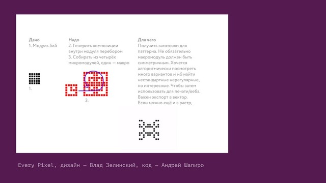 Every Pixel, дизайн — Влад Зелинский, код — Андрей Шапиро
