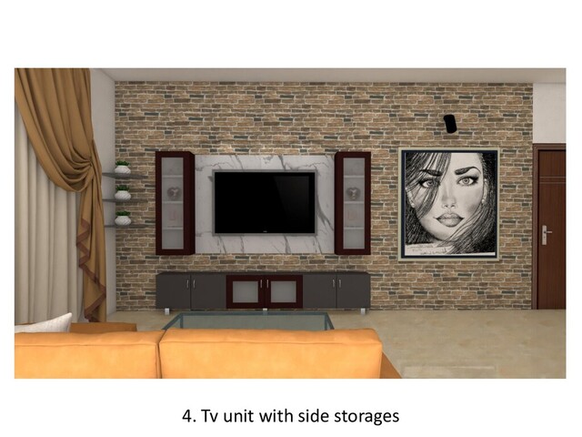 4. Tv unit with side storages
