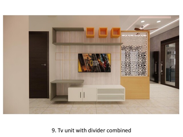 9. Tv unit with divider combined
