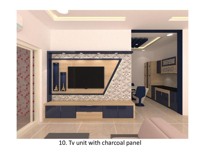 10. Tv unit with charcoal panel
