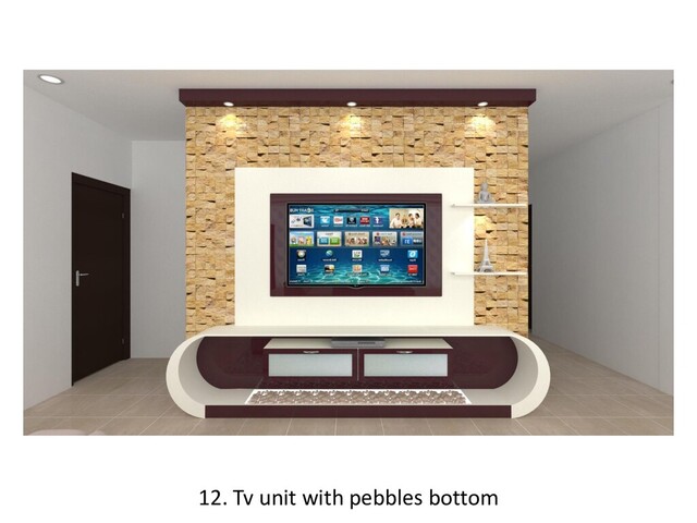 12. Tv unit with pebbles bottom
