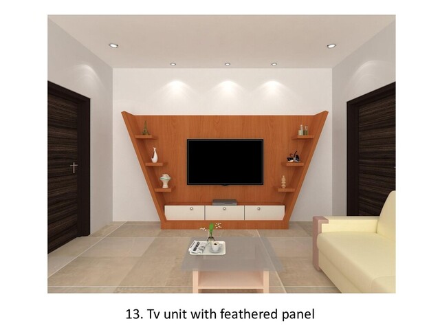 13. Tv unit with feathered panel
