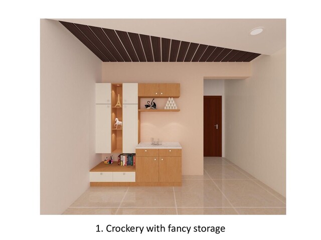 1. Crockery with fancy storage
