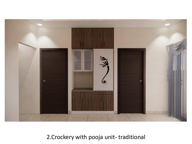 2.Crockery with pooja unit- traditional
