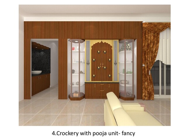 4.Crockery with pooja unit- fancy
