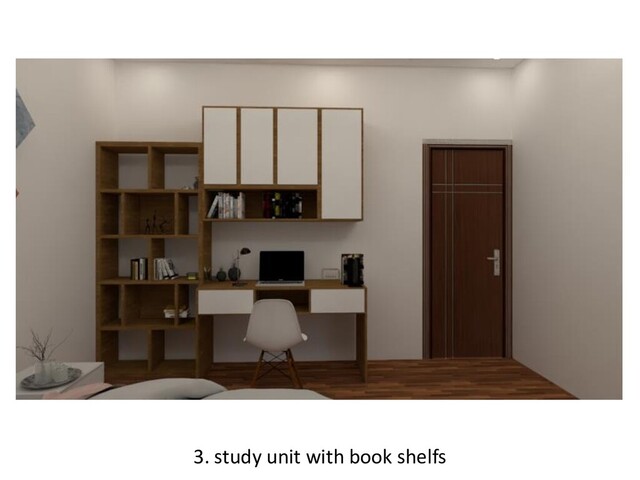 3. study unit with book shelfs
