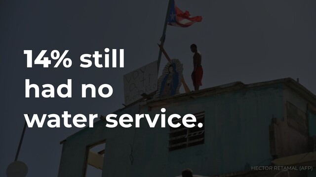 14% still
had no
water service.
HECTOR RETAMAL (AFP)

