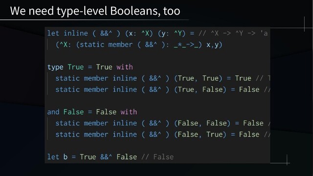 We need type-level Booleans, too
