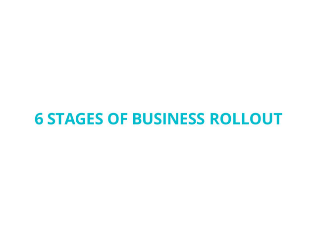 6 STAGES OF BUSINESS ROLLOUT
