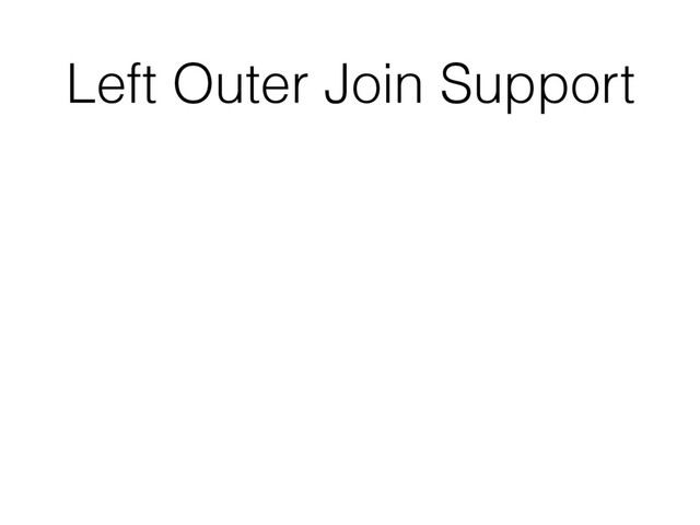 Left Outer Join Support
