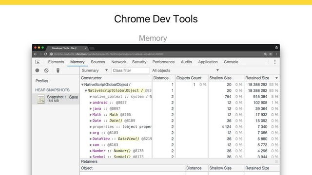Chrome Dev Tools
Memory
