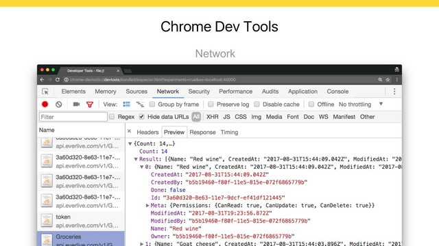 Chrome Dev Tools
Network

