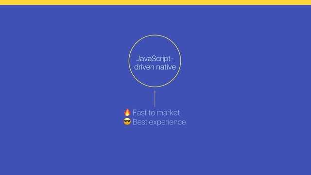 JavaScript-
driven native
 Fast to market
 Best experience
