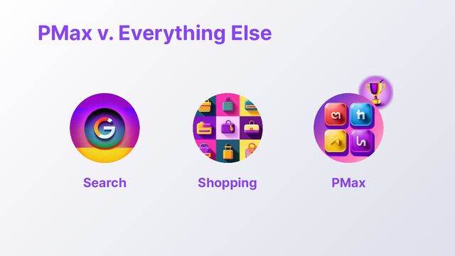 PMax v. Everything Else
Search Shopping PMax
