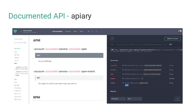 Documented API - apiary
