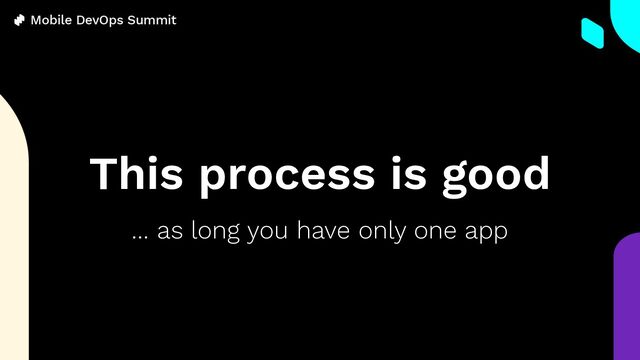 This process is good
… as long you have only one app
