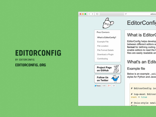 EditorConfig
by EditorConfig
editorconfig.org
