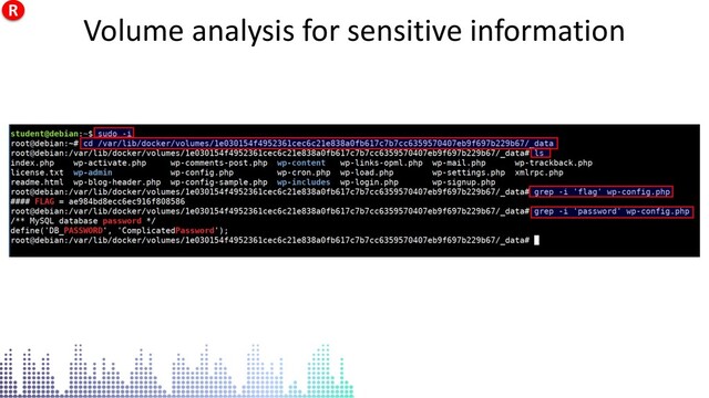 Volume analysis for sensitive information
Volume analysis for sensitive information
R
