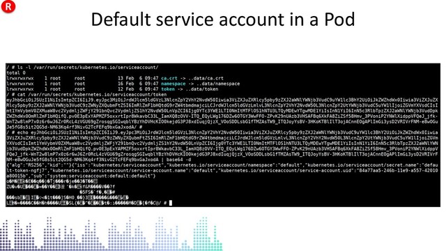 Default service account in a Pod
Default service account in a Pod
R

