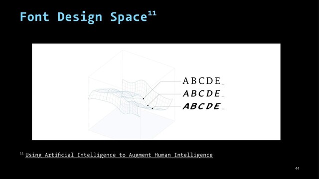 Font Design Space11
11 Using Artiﬁcial Intelligence to Augment Human Intelligence
44

