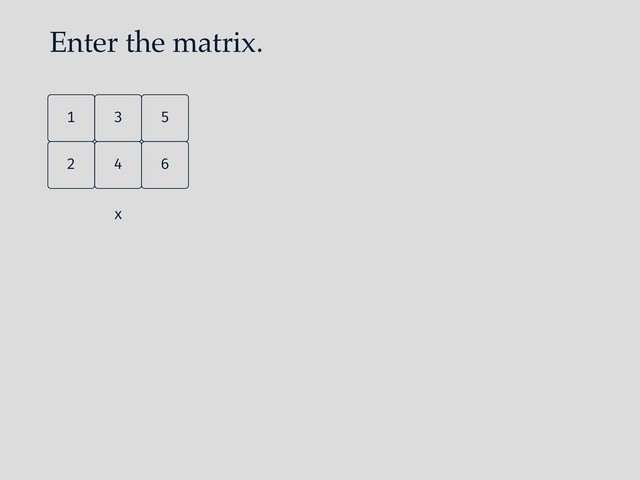 Enter the matrix.
4
2 6
5
3
1
x

