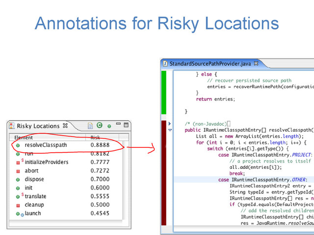 © Microsoft Corporation
Annotations for Risky Locations
