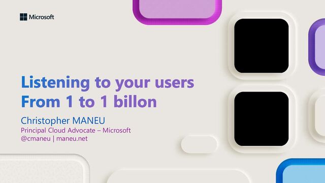 Christopher MANEU
Principal Cloud Advocate – Microsoft
@cmaneu | maneu.net
