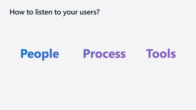 How to listen to your users?
