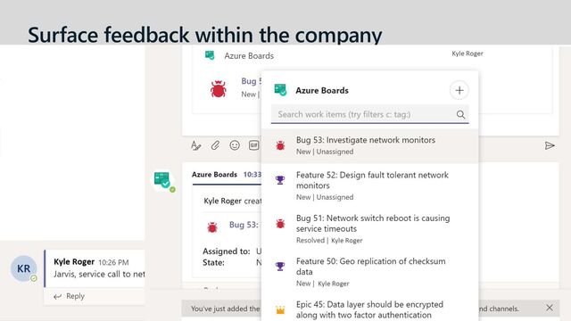 Surface feedback within the company
