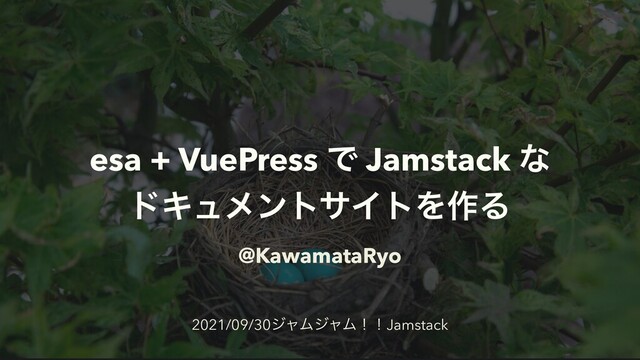esa + VuePress Ͱ Jamstack ͳ


υΩϡϝϯταΠτΛ࡞Δ
@KawamataRyo
2021/09/30δϟϜδϟϜʂʂJamstack
