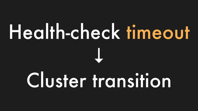 Health-check timeout
↓
Cluster transition
