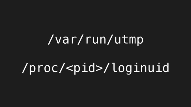 /var/run/utmp
/proc//loginuid
