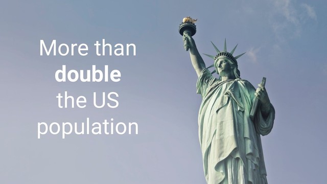 More than
double
the US
population
