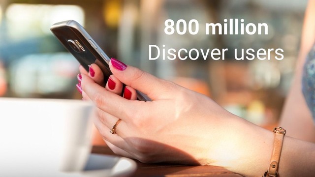 800 million
Discover users
