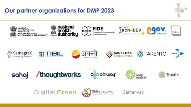 Our partner organizations for DMP 2023
