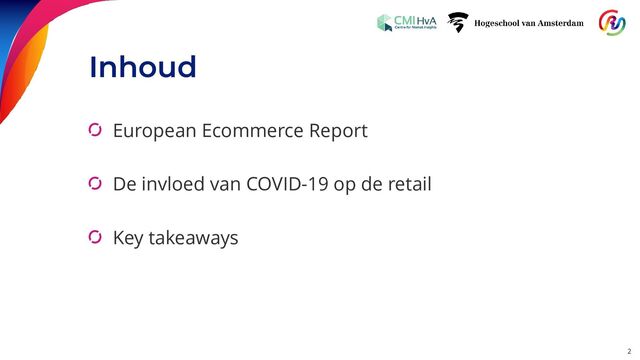 Inhoud
European Ecommerce Report
De invloed van COVID-19 op de retail
Key takeaways
2
