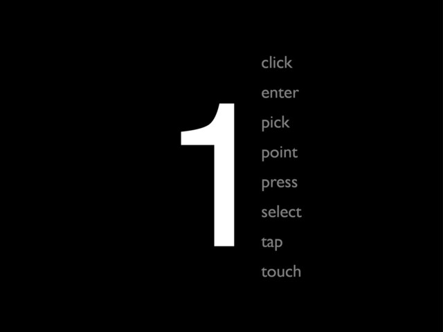click
enter
pick
point
press
select
tap
touch
1
