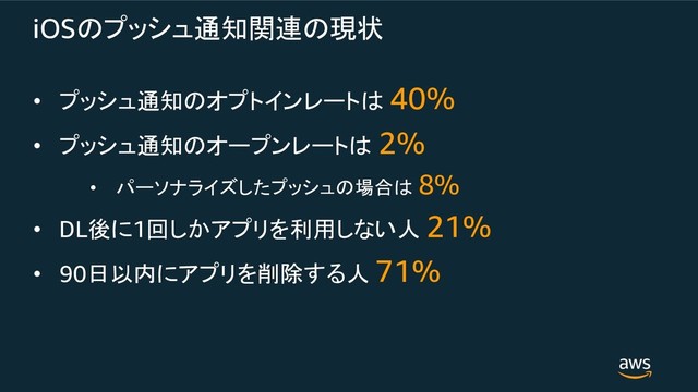 iOS($!)
• ($!) (%-,.% 40%
• ($!) .(-,.% 2%
• '.#&*"($!) 8%
• DL 1(+ 21%
• 90
(+ 71%

