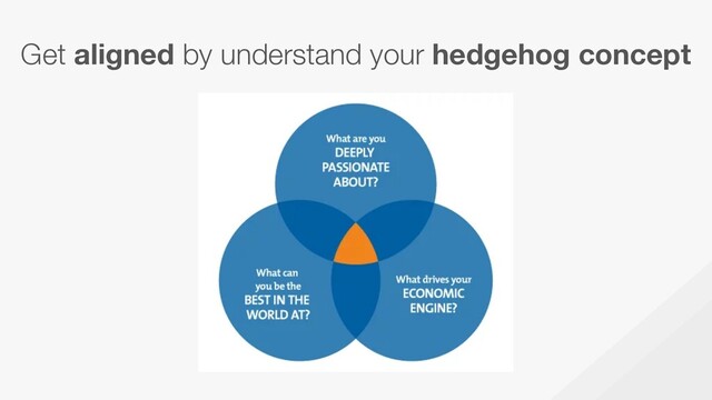Get aligned by understand your hedgehog concept
