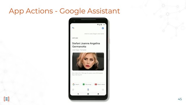 App Actions - Google Assistant
45
