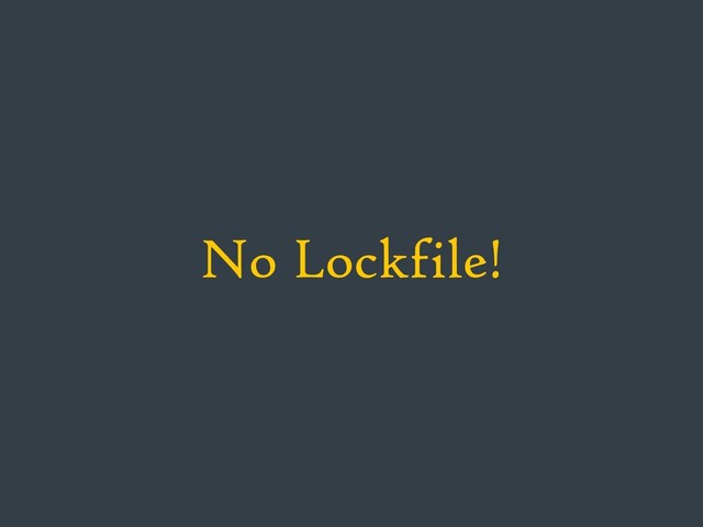 No Lockfile!

