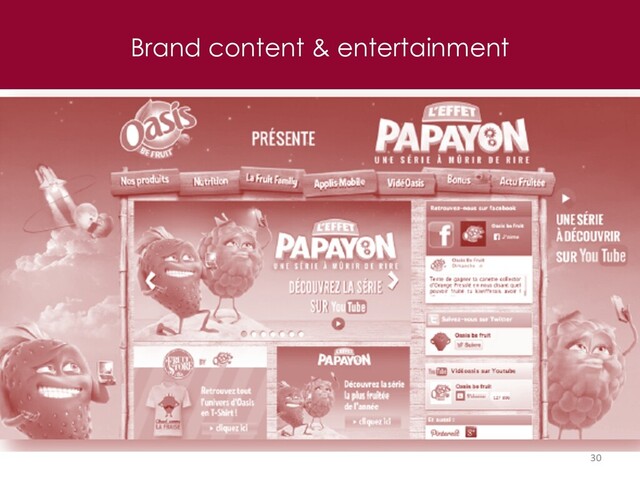 Brand content & entertainment
30

