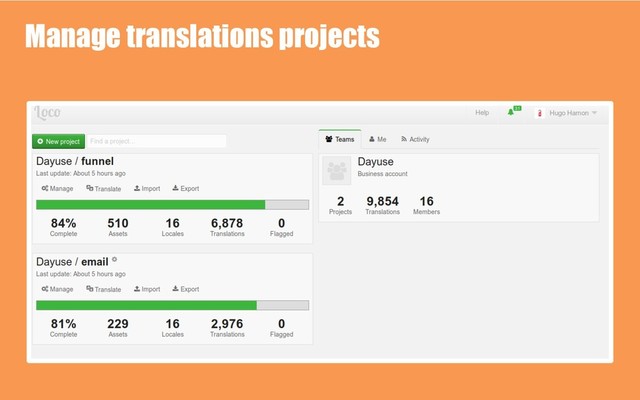 Manage translations projects
