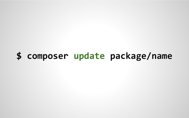 $ composer update package/name
