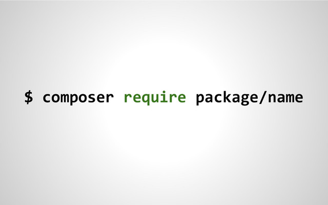 $ composer require package/name
